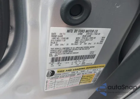 2015 Ford Expedition Limited z USA, uszkodzony, nr VIN 1FMJU1KT4FEF39024